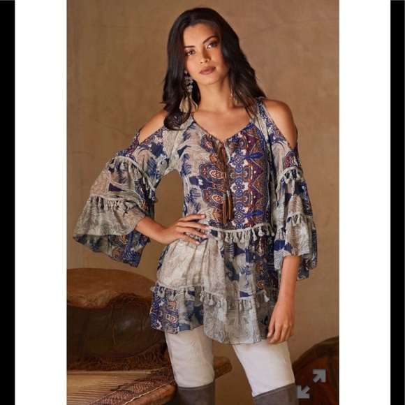 NWOT Moon collection paisley boho blouse - Picture 8 of 8